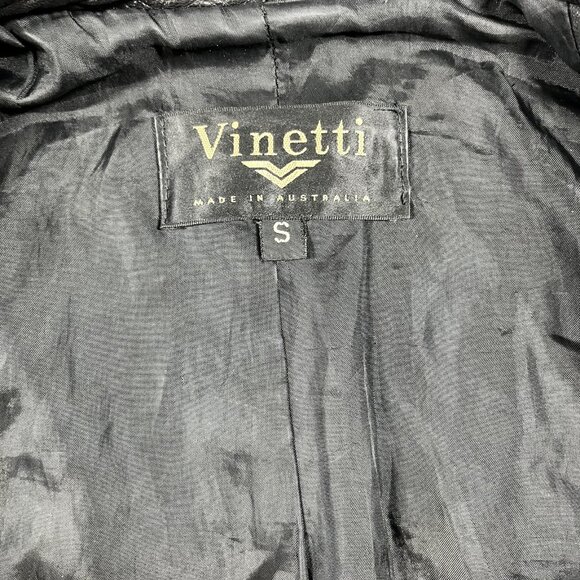 Vinetti Jacket Womens Small Black Lambskin Leather Zip Front Collared Fitted - Picture 2 of 11